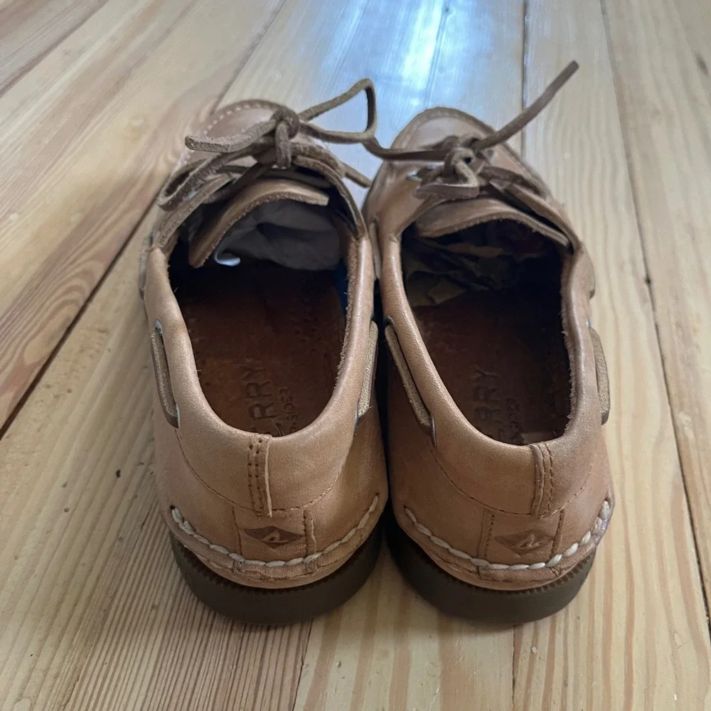 Sperry Top-Sider Authentic Original Tan Leather Boat Shoe Mens 5M 0197640 preppy